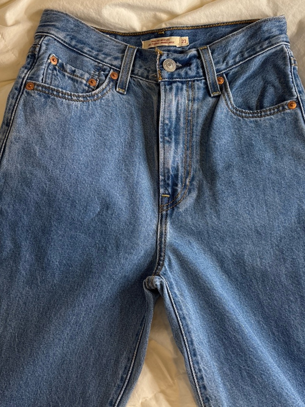 Levi's Straight-Leg Jeans in Medium Blue Denim